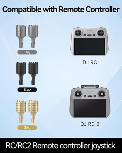 3 أزواج Mini 3/Mini 3 Pro/Mini 4 Pro/Air 3/Air 2S/Mavic 3/Mavic 3 Pro/Mavic 3 عصي التحكم عن بعد الكلاسيكية لـ DJI 𝗥𝗖/𝗥𝗖𝟮 ملحقات بديلة لعصا التحكم (رمادي، ذهبي، أسود) in Saudi Arabia