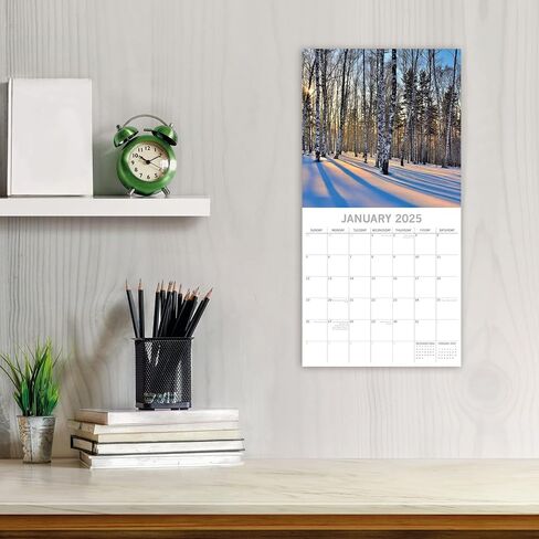 The Gifted Stationary 2025 Square Wall Calendar, Woodland Scenes, 16-Month Natural World Theme Hanging Calendar with 180 Reminder Stickers, Month Planner for Home, or Creative Spaces, 12x12 In in Saudi Arabia