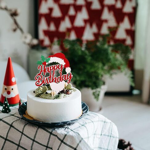 1 Pack Grinches Happy Birthday Cake Topper Merry Christmas Happy Birthday Cupcake Picks for Theme Grinches Christmas Theme Birthday Baby Shower Christmas Party Cake Decorations Supplies in Kuwait