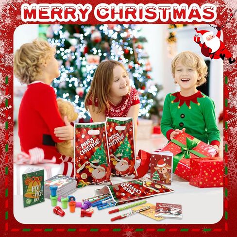 144 قطعة من قرطاسية عيد الميلاد، مجموعة قرطاسية مدرسية لعيد الميلاد، هدايا عيد الميلاد للفصول الدراسية، طوابع عيد الميلاد، أقلام، حقائب للعطلات، دفاتر ملاحظات لحقيبة الأشياء الجيدة، هدايا تبادل الجوائز in Kuwait