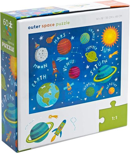 Crocodile Creek 60-Piece Holographic Foil Floor Puzzle for Kids Ages 4-8 and Up - Heavy-Duty Box for Storage - Magical Friends - 14" x 19" Finished in Saudi Arabia