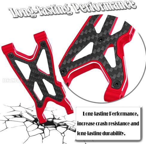 Aluminum Suspension Arms A-Arms Upgrades Part for 1/8 Typhon 3S BLX 4x4,1/10 Big Rock 3S BLX V3,4PCS RC Alloy Front Rear Suspension A Arms Hops up,Red in Saudi Arabia