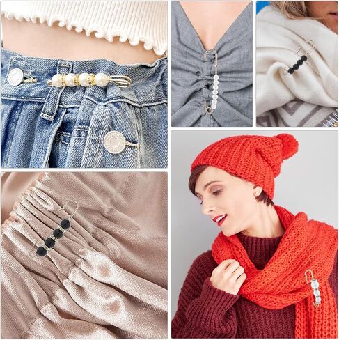 18pcs Junk Socks Charms Sock Charms Pearl Brooch Pins Pins Women Decorative Safety Pins Artificial Pearls Brooch Pins for Crafts Women Dress Skirt Sweater in Saudi Arabia