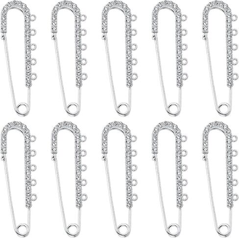 Framendino, Safety Pins Rhinestone Brooch Pins Heavy Duty with 5 Loops for DIY Crafts Sewing Clothes in Saudi Arabia