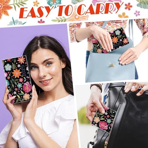 Gueevin 2025 Pocket Calendar for Purse with Pen Small Pocket Planner Handy Weekly Monthly Planner Journal Writing Notebook Christmas New Year Gift Sister Friend Women(Orange Red,Embroidery Floral) in Saudi Arabia
