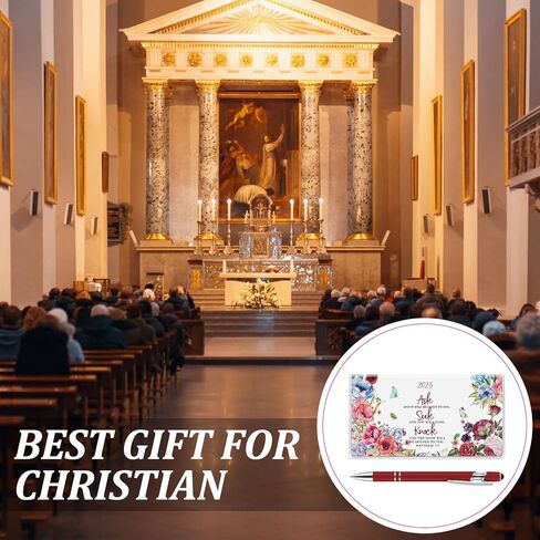 Gueevin 2025 Pocket Calendar for Purse with Pen Small Pocket Planner Handy Weekly Monthly Planner Journal Writing Notebook Christmas New Year Gift Sister Friend Women(Orange Red,Embroidery Floral) in Kuwait