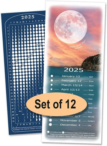 Moon Calendar 2025, MoonMaggy - 3-Set -3 Magnetic Fridge Calendars Plus 3 Moon Over Me Almanac Information Cards in Saudi Arabia