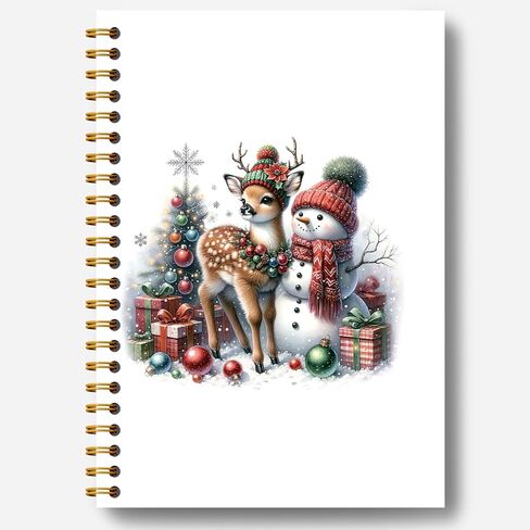 دفتر عيد الميلاد الرنة ثلج، مجلة عيد الميلاد، هدايا مكتب عيد الميلاد لزملاء العمل، دفتر تكوين عيد الميلاد، لوازم مكتب عيد الميلاد، دفتر دوامة 5.5x8.3 بوصة in Kuwait