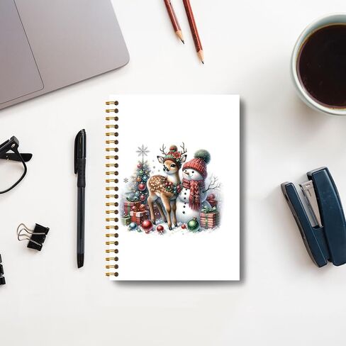 دفتر عيد الميلاد الرنة ثلج، مجلة عيد الميلاد، هدايا مكتب عيد الميلاد لزملاء العمل، دفتر تكوين عيد الميلاد، لوازم مكتب عيد الميلاد، دفتر دوامة 5.5x8.3 بوصة in Kuwait