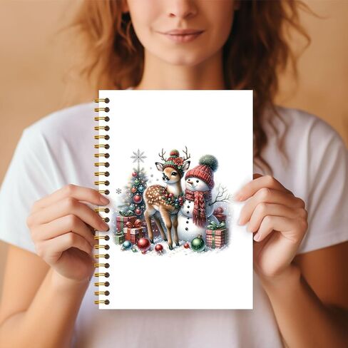 دفتر عيد الميلاد الرنة ثلج، مجلة عيد الميلاد، هدايا مكتب عيد الميلاد لزملاء العمل، دفتر تكوين عيد الميلاد، لوازم مكتب عيد الميلاد، دفتر دوامة 5.5x8.3 بوصة in Kuwait