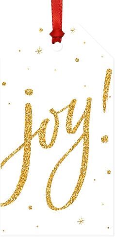 Andaz Press Christmas Classic Gift Tags, Faux Gold Glitter Joy on White, 20-Pack in Saudi Arabia