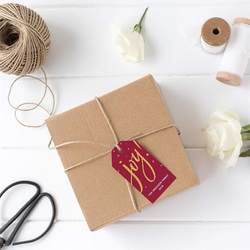 Andaz Press Christmas Classic Gift Tags, Faux Gold Glitter Joy on White, 20-Pack in Saudi Arabia