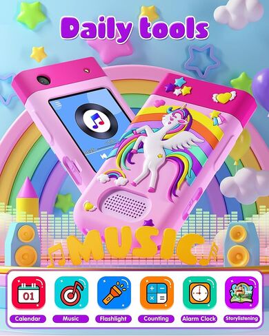لعبة هاتف ذكي للأطفال للفتيات، هدية عيد ميلاد للفتيات من سن 3 إلى 10 سنوات، هاتف لعب للأطفال الصغار بشاشة لمس مع كاميرا دوارة، لعبة تعليمية، مشغل موسيقى in Kuwait