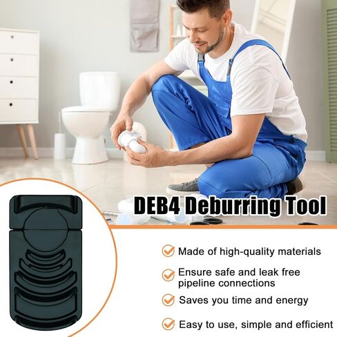 DEB4 Deburring Tool for PVC Pipe,Plumbing Tools,PVC Pipe Reamer with Sharp Blade，Professional Plastic Pipe Deburring Tool fit for Six Pipe Sizes from 1-1/4 to 4-Inch,PVC Chamfer Tool in Saudi Arabia