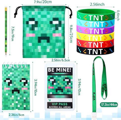 60 حزمة من مستلزمات الحفلات من Pixel Miner من لوازم VIP Pass Gamer Mini Pixel دفاتر ملاحظات معصم منقطة وأساور Pixel Mine للحفلات للألعاب على نمط Pixel Game موضوع حفلة عيد ميلاد in Saudi Arabia