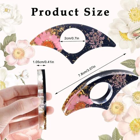 cobee Dried Flower Book Holder, 2 Pcs Handmade Thumb Book Page Holder Resin Reading Accessories Ring Book Opener Floral Bookmark for Teachers Book Lovers(White,Black,Pink) in Kuwait