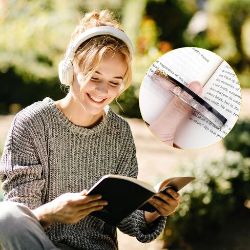 cobee Dried Flower Book Holder, 2 Pcs Handmade Thumb Book Page Holder Resin Reading Accessories Ring Book Opener Floral Bookmark for Teachers Book Lovers(White,Black,Pink) in Kuwait