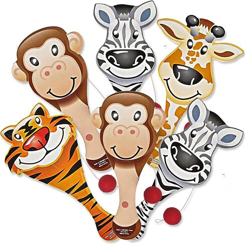 ArtCreativity Zoo Animal Paddle Balls, Pack of 12, 9 Inch Wooden Paddleball with String, Assorted Designs, Great Party Favors, Goodie Bag Fillers, Fun Activity Toys for Kids in Saudi Arabia