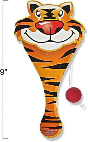ArtCreativity Zoo Animal Paddle Balls, Pack of 12, 9 Inch Wooden Paddleball with String, Assorted Designs, Great Party Favors, Goodie Bag Fillers, Fun Activity Toys for Kids in Saudi Arabia