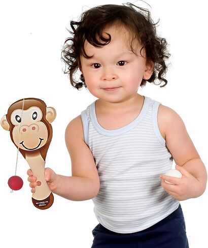 ArtCreativity Zoo Animal Paddle Balls, Pack of 12, 9 Inch Wooden Paddleball with String, Assorted Designs, Great Party Favors, Goodie Bag Fillers, Fun Activity Toys for Kids in Saudi Arabia
