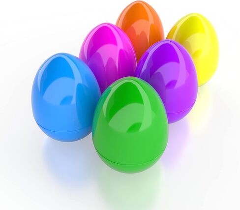 Jumbo Six Inch Fillable Easter Eggs,12 Colorful Bright Plastic Easter Eggs, Perfect for Easter Egg Hunt, Surprise Egg, Easter Hunt, Assorted Colors, 6" Giant Fillable Eggs (12-Pack) in Kuwait