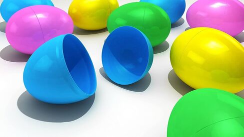 Jumbo Six Inch Fillable Easter Eggs,12 Colorful Bright Plastic Easter Eggs, Perfect for Easter Egg Hunt, Surprise Egg, Easter Hunt, Assorted Colors, 6" Giant Fillable Eggs (12-Pack) in Kuwait