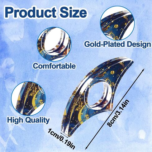4 Pcs Aesthetic Resin Bookmarks Set, Glittering Book Page Holder, Handmade Thumb Book Holder & Bookmark Kit Transparent Page Marker with Tassels for Students Teachers Book Lovers Gifts(Blue) in Saudi Arabia