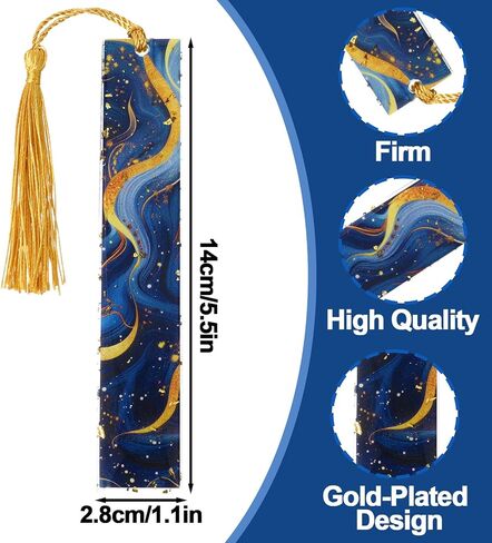 4 Pcs Aesthetic Resin Bookmarks Set, Glittering Book Page Holder, Handmade Thumb Book Holder & Bookmark Kit Transparent Page Marker with Tassels for Students Teachers Book Lovers Gifts(Blue) in Saudi Arabia