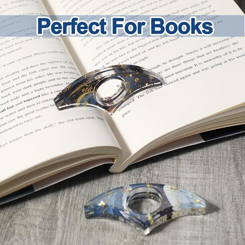 4 Pcs Aesthetic Resin Bookmarks Set, Glittering Book Page Holder, Handmade Thumb Book Holder & Bookmark Kit Transparent Page Marker with Tassels for Students Teachers Book Lovers Gifts(Blue) in Saudi Arabia