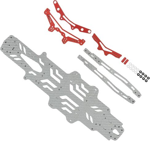 VBESTLIFE 110 Scale RC Car Chassis Kit,Aluminum Alloy Accurate Carbon Fiber Flexible Bottom Plate Set Vehicle Scale Accessories for RMX2.0S RRX2.0S (Silver SSG) in Saudi Arabia
