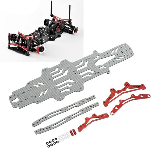 VBESTLIFE 110 Scale RC Car Chassis Kit,Aluminum Alloy Accurate Carbon Fiber Flexible Bottom Plate Set Vehicle Scale Accessories for RMX2.0S RRX2.0S (Silver SSG) in Saudi Arabia