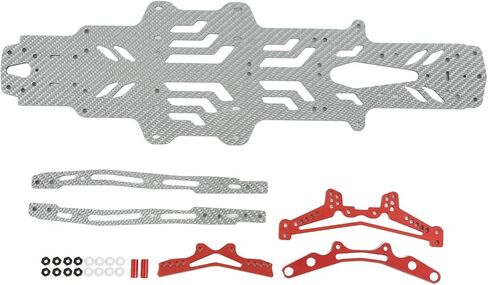 VBESTLIFE 110 Scale RC Car Chassis Kit,Aluminum Alloy Accurate Carbon Fiber Flexible Bottom Plate Set Vehicle Scale Accessories for RMX2.0S RRX2.0S (Silver SSG) in Saudi Arabia