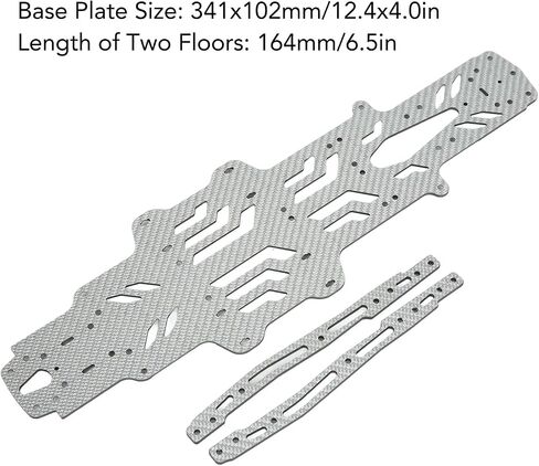 VBESTLIFE 110 Scale RC Car Chassis Kit,Aluminum Alloy Accurate Carbon Fiber Flexible Bottom Plate Set Vehicle Scale Accessories for RMX2.0S RRX2.0S (Silver SSG) in Saudi Arabia