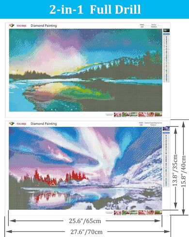 TOCARE 2 Pack Large Diamond Painting Kits, Waterfall Diamond Painting Kits for Adults, Full Drill Diamond Art Kits for Adults Nature Scenery 16x28inch Home Wall Decor in Saudi Arabia