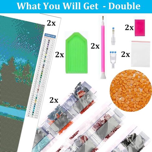 TOCARE 2 Pack Large Diamond Painting Kits, Waterfall Diamond Painting Kits for Adults, Full Drill Diamond Art Kits for Adults Nature Scenery 16x28inch Home Wall Decor in Saudi Arabia