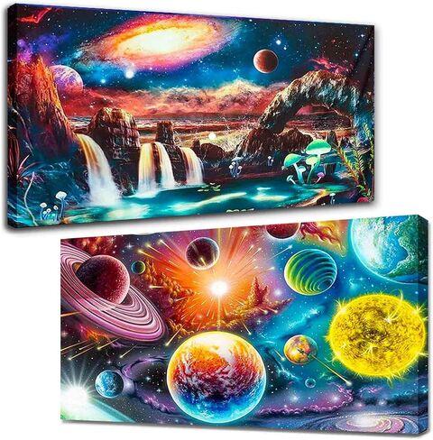 TOCARE 2 Pack Large Diamond Painting Kits, Waterfall Diamond Painting Kits for Adults, Full Drill Diamond Art Kits for Adults Nature Scenery 16x28inch Home Wall Decor in Saudi Arabia