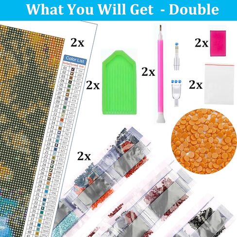 TOCARE 2 Pack Large Diamond Painting Kits, Waterfall Diamond Painting Kits for Adults, Full Drill Diamond Art Kits for Adults Nature Scenery 16x28inch Home Wall Decor in Kuwait