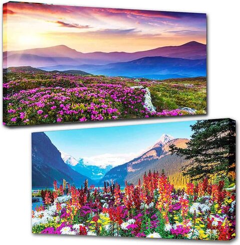 TOCARE 2 Pack Large Diamond Painting Kits, Waterfall Diamond Painting Kits for Adults, Full Drill Diamond Art Kits for Adults Nature Scenery 16x28inch Home Wall Decor in Kuwait