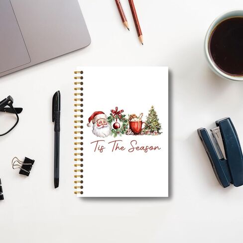 دفتر عيد الميلاد، تيس الموسم سانتا عيد الميلاد مجلة، هدايا مكتب عيد الميلاد لزملاء العمل، هدايا سانتا، دفتر تكوين عيد الميلاد، دفتر عيد الميلاد دوامة 5.5x8.3 بوصة in Kuwait
