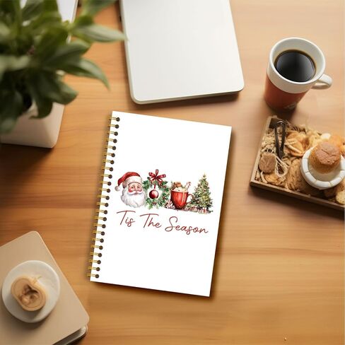 دفتر عيد الميلاد، تيس الموسم سانتا عيد الميلاد مجلة، هدايا مكتب عيد الميلاد لزملاء العمل، هدايا سانتا، دفتر تكوين عيد الميلاد، دفتر عيد الميلاد دوامة 5.5x8.3 بوصة in Kuwait