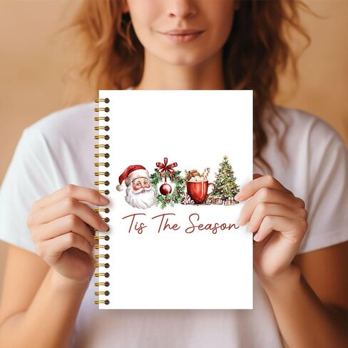 دفتر عيد الميلاد، تيس الموسم سانتا عيد الميلاد مجلة، هدايا مكتب عيد الميلاد لزملاء العمل، هدايا سانتا، دفتر تكوين عيد الميلاد، دفتر عيد الميلاد دوامة 5.5x8.3 بوصة in Kuwait