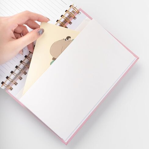 A5 Cute Doggy Spiral Hard Cover Notebooks,160 Ruled Pages, Inner Storage Pocket,Double Bindings with Golden Metallic Coils (Charming Companions) in Saudi Arabia