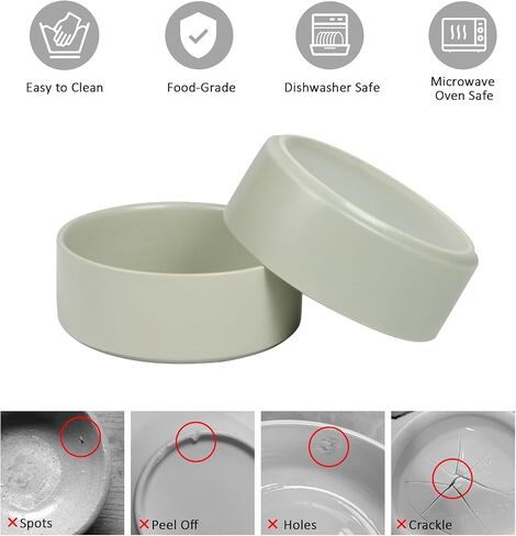 Nepfaivy Puppy Bowls for Small Dogs - Ceramic Dog Food and Water Bowl Set, 5"D x 1.97"H, 13.5oz Weighted Cat Food Bowls, Heavy Dog Dishes for Small Dogs, Pet Feeding Station for Dogs and Indoor Cats in Saudi Arabia