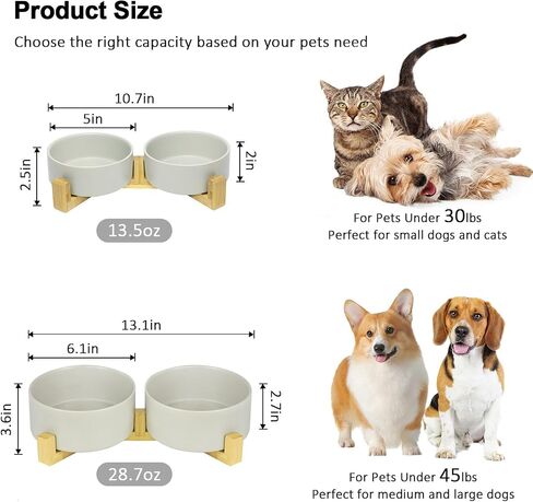 Nepfaivy Puppy Bowls for Small Dogs - Ceramic Dog Food and Water Bowl Set, 5"D x 1.97"H, 13.5oz Weighted Cat Food Bowls, Heavy Dog Dishes for Small Dogs, Pet Feeding Station for Dogs and Indoor Cats in Saudi Arabia