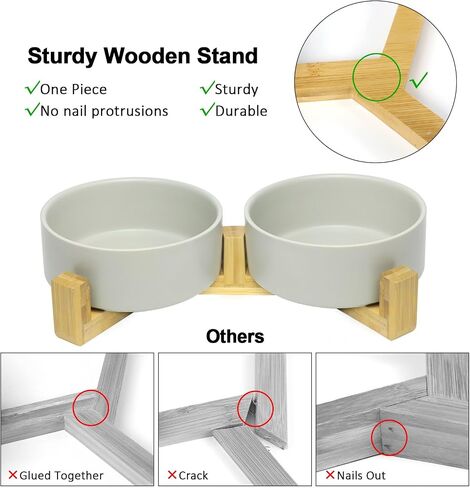 Nepfaivy Puppy Bowls for Small Dogs - Ceramic Dog Food and Water Bowl Set, 5"D x 1.97"H, 13.5oz Weighted Cat Food Bowls, Heavy Dog Dishes for Small Dogs, Pet Feeding Station for Dogs and Indoor Cats in Saudi Arabia