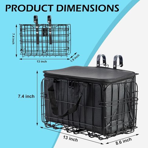 Bike Rear Basket Folding Bike Rack Basket with Removable Liner Bag and Quick Release Design Bicycle Bike Basket for Adult Carring Dogs,Pets,Cargo in Saudi Arabia