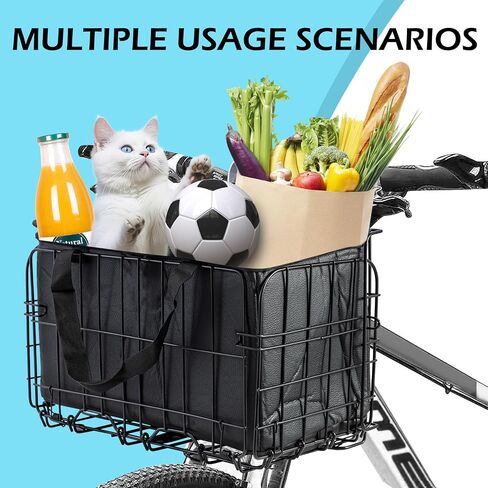 Bike Rear Basket Folding Bike Rack Basket with Removable Liner Bag and Quick Release Design Bicycle Bike Basket for Adult Carring Dogs,Pets,Cargo in Saudi Arabia
