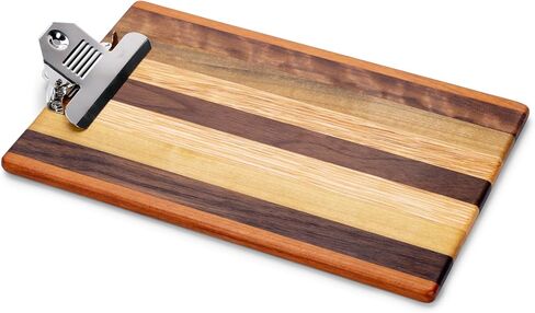 Elanze Designs 820 Office Classroom Art Striped Brown 13 x 9 Inch Natural Wood Low Profile Drawing Clipboard in Saudi Arabia