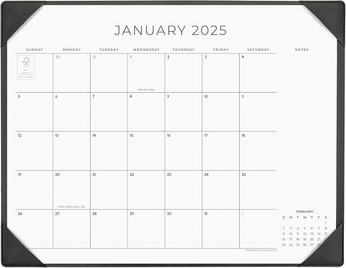 Cabbrix Simplified Desk Calendar 2025-2026 with Desktop Mat, Desk Pad Calendar Large 21" x 16-1/2" Runs from Jan 2025 to Jun 2026, Monthly Desktop Calendar for Home School and Office (Black) in Kuwait