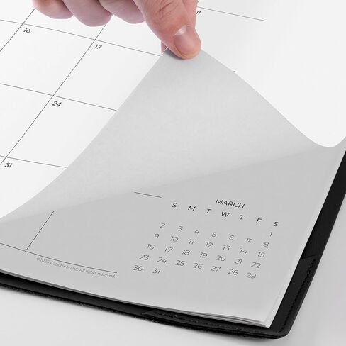 Cabbrix Simplified Desk Calendar 2025-2026 with Desktop Mat, Desk Pad Calendar Large 21" x 16-1/2" Runs from Jan 2025 to Jun 2026, Monthly Desktop Calendar for Home School and Office (Black) in Kuwait